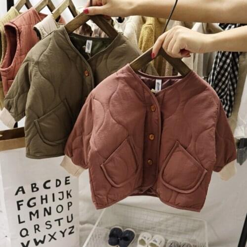 Baby Kids Coats Thicken Single-breasted Cotton Clothing Toddler Girls Jackets 2019 High Quality Winter Coat for Boys 1 2 3 4 5 Y
