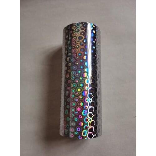Hot stamping foil holographic foil silver ring round pattern hot press on paper or plastic heat transfer film 16cm x 120m