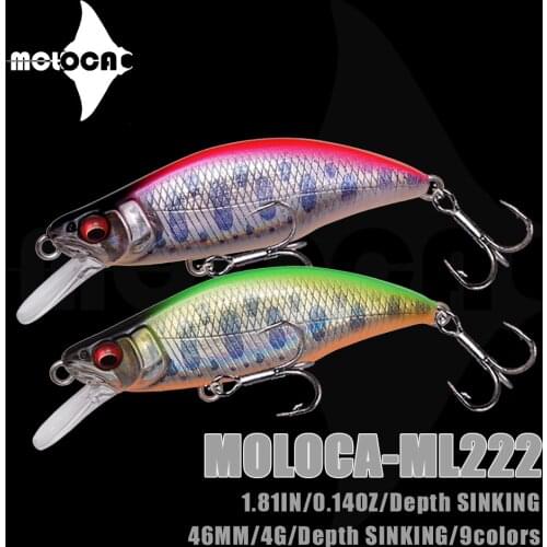 Fish Lokken Minnow Weights 4g 4.6cm Ace Mino Fast Sinking Full Water Hooks Bait Wobblers For Pesca Pike Fishing Goods Lures 2021