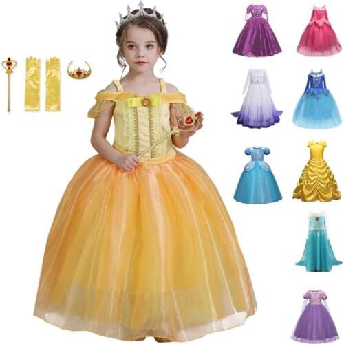 Halloween Costumes Princess Dress Dress up Cosplay Cosplay Kids Christmas Boutique Outfits Party Dress 4-10Years Long skirt