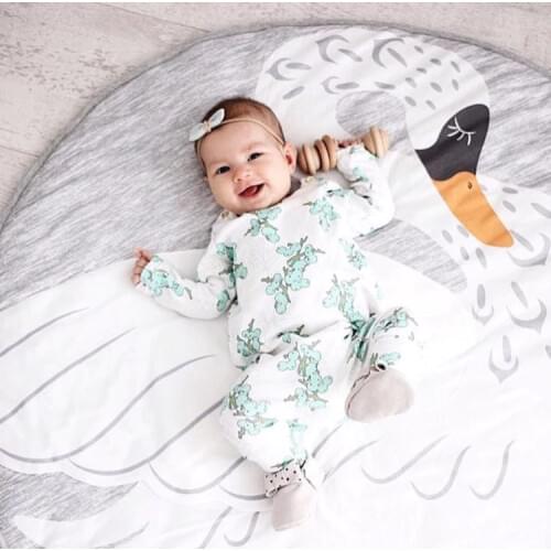 90CM Cotton Swan Crawling Blanket Floor Carpet Newborn Baby Padded Play Mats Kids Room Decoration Baby Gifts