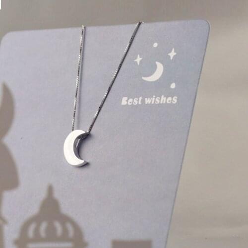 Hot Minimalist Drawing Moon Choker Pendant Necklace For Women Engagement Clavicle Necklaces Jewelry