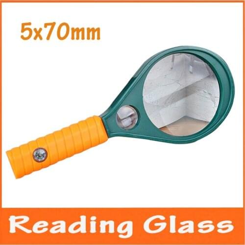 Free Post 5X, 10X Straight Hand-hold Loupe Reading Glasses Newspaper Magnifier for Old Man Children Educational Magnifying Glass