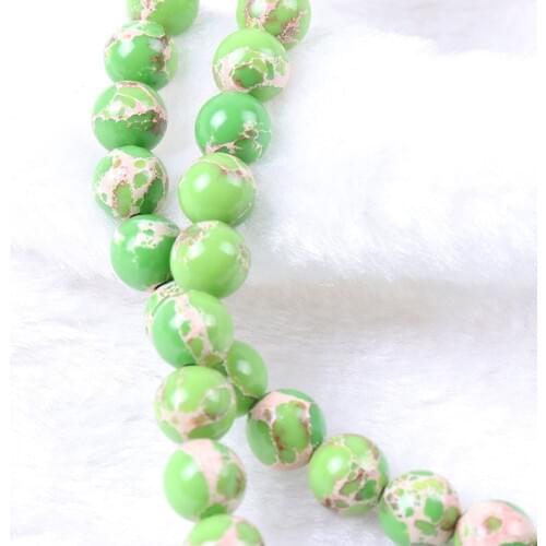 Natural Howlite Green Stone Beads For Jewelry Making DIY Bracelet Wholesale 8mm about 48pcs 2018 new
