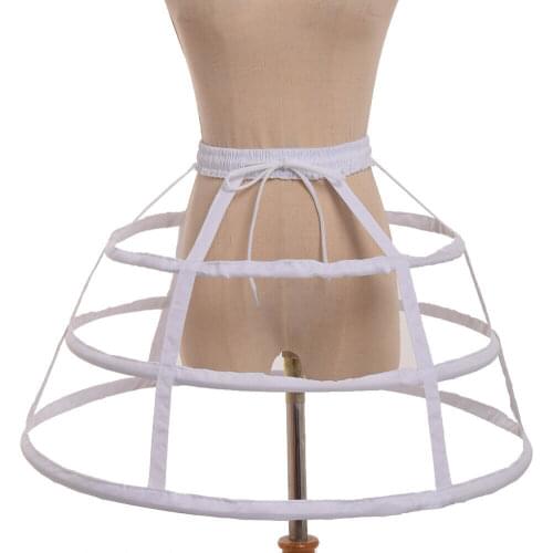 Girls 3 Hoops Crinoline Cage Bustle Petticoat Women Adjustable Pannier for Dress