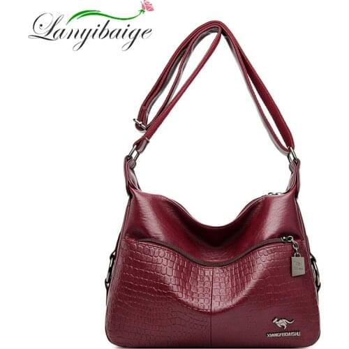 New ladies high quality leather handbag ladies messenger bag casual shoulder bag large capacity crossbody bags for women 2020