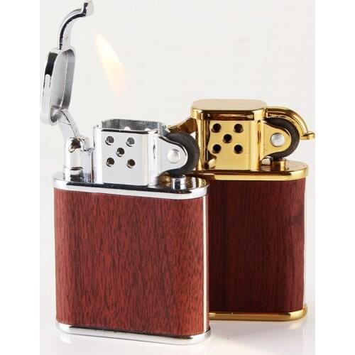 2020 New Wood Pattern Lighter Windproof Cigarette Grinding wheel Lighter Jet 1300 C Butane Lighter No Gas