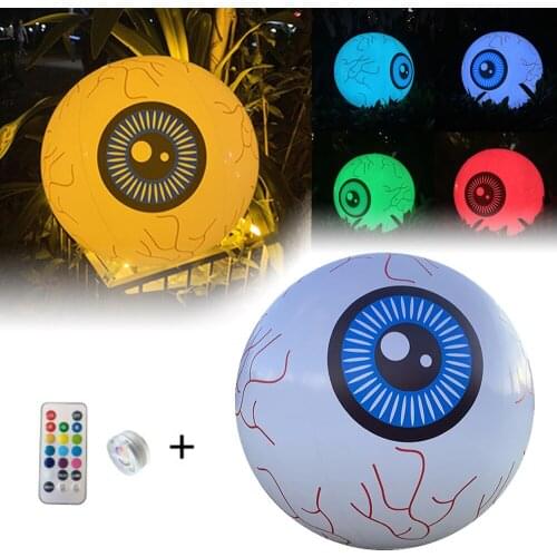 New Halloween Inflatable Eyeballs Led Lights Colors Remoted Controlled Party Home Decor Garden Decoration Outdoor 16Inch