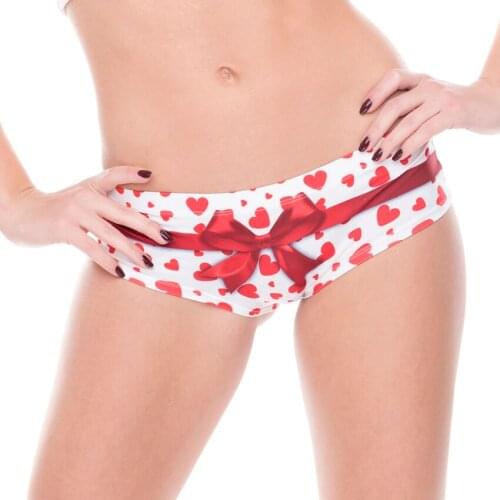 2017 New Arrival 3D Printing Red Good Boy Bow Sexy Womens Briefs Thong Bragas Culotte Femme Sexy Panties For Women Erotic