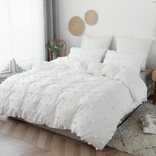 Solid Ball Comforter Bedding Set Fashion Modern Home Textile Bed Linen Duvet Cover Set King Queen Twin Double Size Room Decor