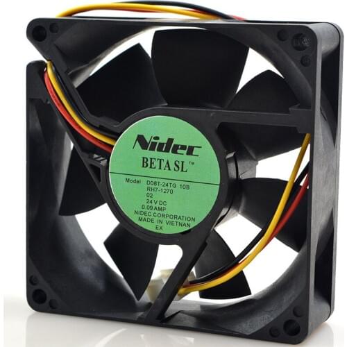 Original FOR NIDEC D08T-24TG 10B DC 24V 0.09A 80258CM 3-wire cooling fan