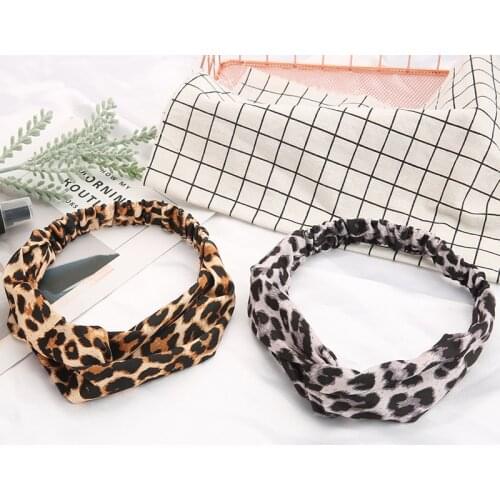 Printing Leopard Cross Headband For Women Turban Hairband Stretch Twisted Knotted Hair Band Hair Accessories Headwear