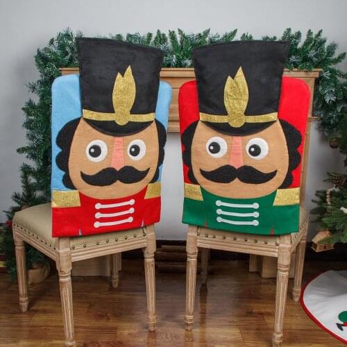 Christmas Decor Walnut Soldier Chair Cover Festival Party Home Decor Dining Chair Backrest Covers Xmas Decoration