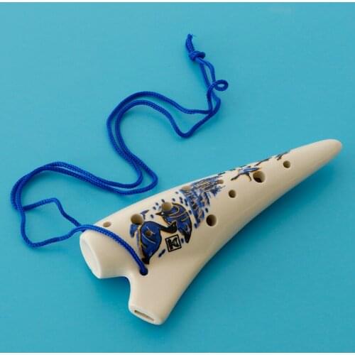 Hand Painting 12 Holes Ocarina Alto C Ceramic Instruments for Beginner