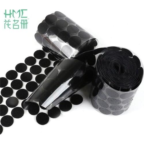 100Pairs 1.5cm Self-Adhesive Fastener Tape Dots Hook And Loop Handmade Round Magic Sticker Nylon DIY Table Chair Feet Protection