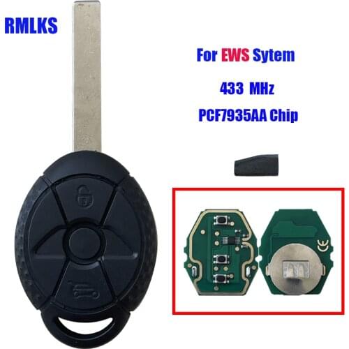 Replacement EWS Remote Key 3 Buttons 433MHz 315MHz PCF7945AA ID44 Chip Fit For BMW Old For Mini Cooper S R50 FCC ID: LX8 FZV