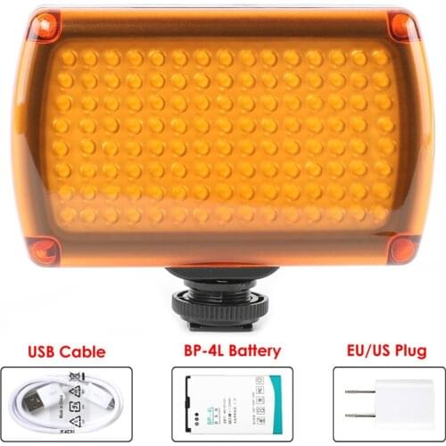 120 LED Video Light XH-120 Lamp 9W 850LM Dimmable with 2500mAh Battery & USB Charger for Camcorder Wedding DSLR Camera