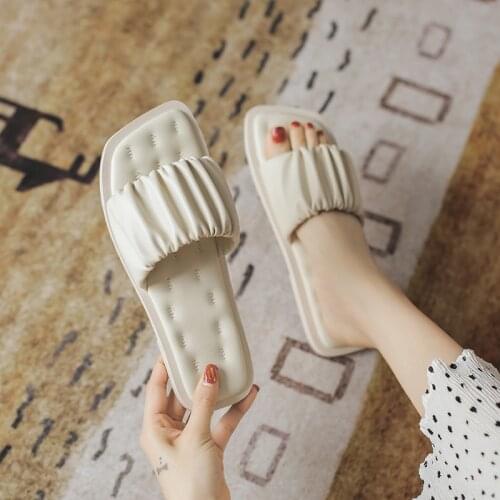 Slippers womens candy personality fold flat-bottomed Joker wearing soft slippers women shoes woman slippers house slippers