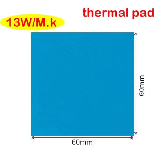 2pcs 13W Thermal Pad 60*60 0.3mm 0.5mm 1.0mm 1.0mm Variety Thickness IC GPU CPU Heatsink Conductive Silicone Cooling Pad