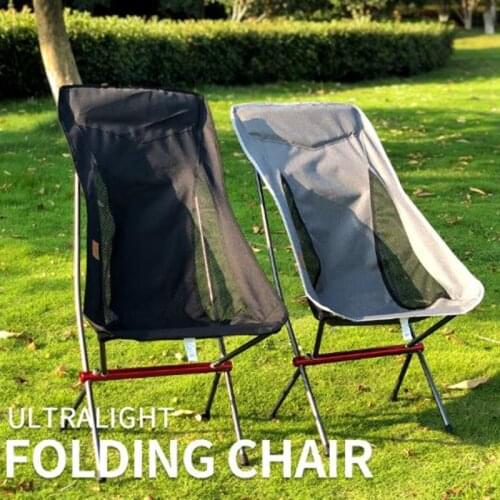 Outdoor Portable Ultralight Camping Folding Moon Chair Foldable Backrest Stool For Fishing Picnic BBQ