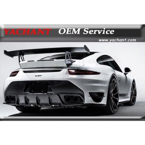 Car-Styling Carbon Fiber Rear Spoiler Fit For 2013-2014 Carrera 991 VRS 911 Turbo V-RT Style Trunk Spoiler GT Wing with FRP Base