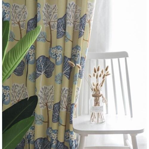 2021 New Cartoon Cotton and Linen Simple Modern Printing Nordic Childlike Living Room Bedroom Balcony Blackout Curtains