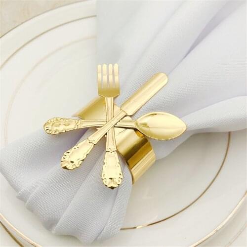 6/PCS napkin ring gold and silver creative style cutlery napkin buckle wholesale hotel supplies tableware