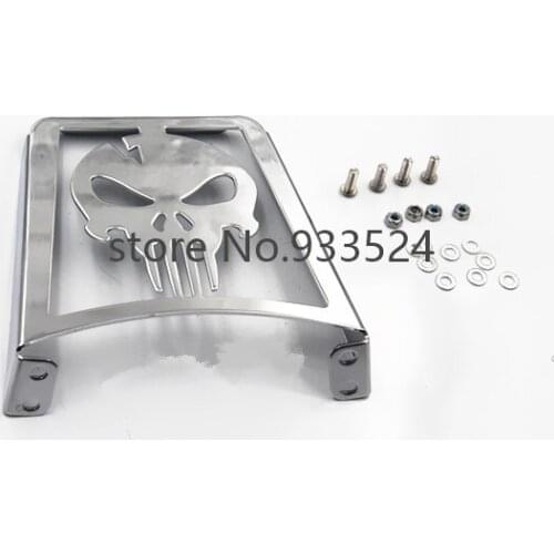Skull Sissy Bar Luggage Rack For Harley Softail FLSTC FXSTB FLSTSC Sportster 1200 883