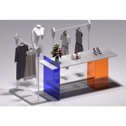 Clothing store display stand acrylic display stand stainless steel display stand window shelf new middle island shelf