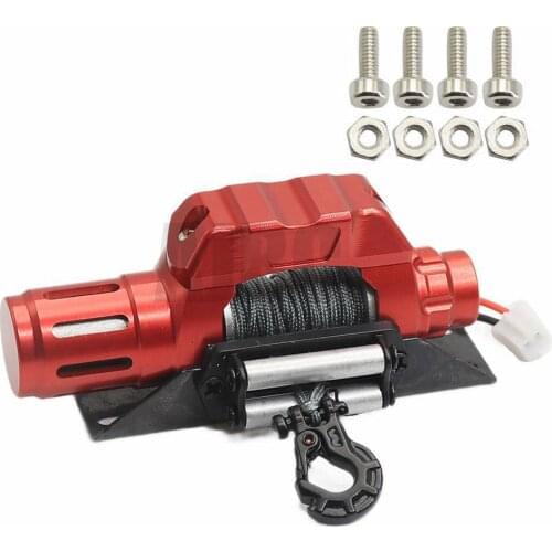 For 1/10 Rc tracked vehicle axial Scx10 II 90046 D90 Traxxas Trx4 TRX-6 D110 RC car red metal automatic simulation winch