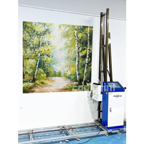 House Deco Large Format Glass Wall Printer Online Colorful Vinyl Prints Vertical Printer for different Wall Surface
