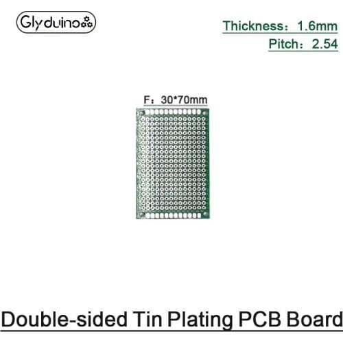 Glyduino 3*7 CM Double-Sided Spray Tin PCB Board Thickness 1.6mm Pitch 2.54 Hole 30*70mm High Quality Fiberglass Experiment