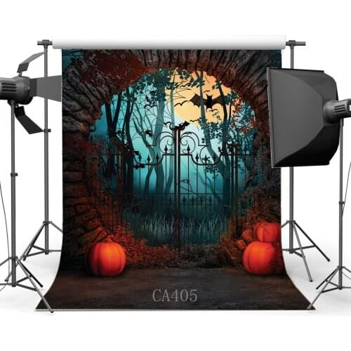 Photography Backdrops Halloween Horror Night Mysterious Forest Moon Dreamy Tree Pumpkin Screen