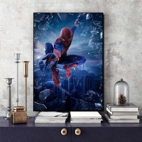 Marvel Spiderman Poster Superhero Anime Print Movie PosterBoy Room Mural Art Canvas Nordic Wall Art Figure Painting Cudros