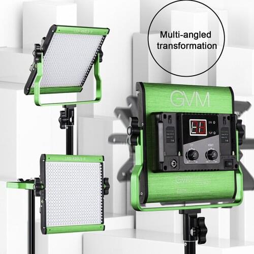 GVM Photography Light Dimmable 480 LED Video Panel Light 2300~6800K Video TV Studio Photographic Shooting Green 28W Lamp