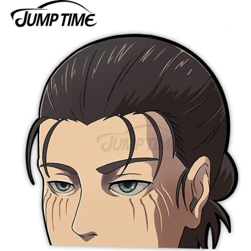 JumpTime 13 x 12.2cm Eren Peeker Sticker Attack on Titan Car Stickers Anime Surfboard Decal Scratch-Proof Windshield Car Wrap