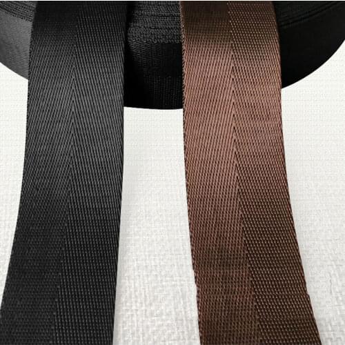 Quality 2M 32mm 38mm 50mm Black Brown Nylon Ribbon Safety Belt Computer jacquard Ribbon Grosgrain Ribbon Organza Black Webbing