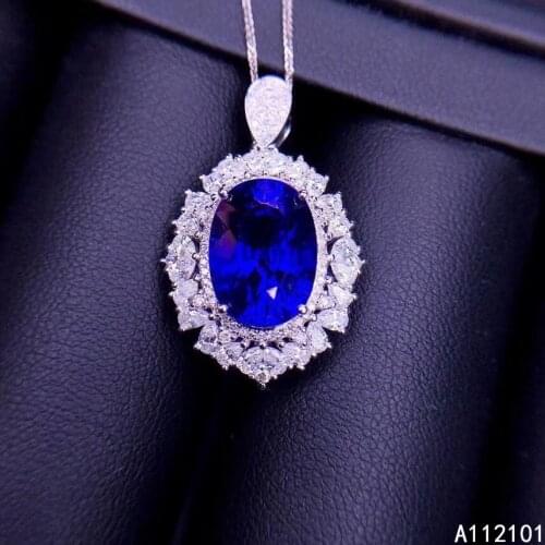 KJJEAXCMY fine Jewelry 925 Sterling Silver Natural sapphire Girl new noble Pendant Necklace chain Support Test Chinese style