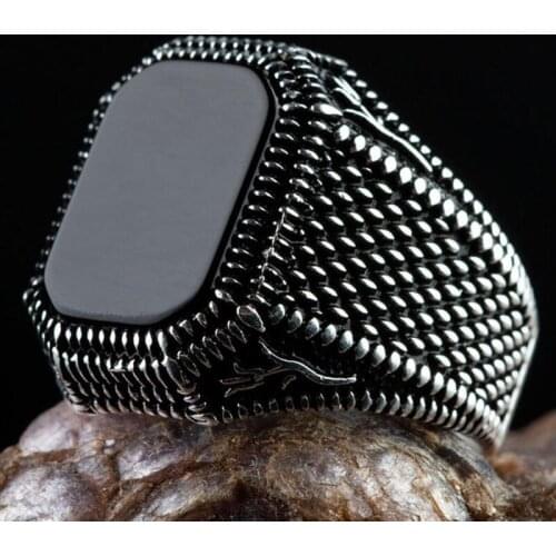 Classic Punk Black Rings For Men Vintage Silver Color Male Jewelry Party Accessories Birthday Gifts
