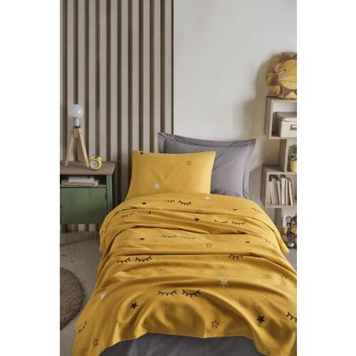 2021 PIQUE Set Turkish Cotton With Pillowcase Bedspread Sets Bed Linen Sheet Modern For Summer Full Size Duvet Cover Happy Eye