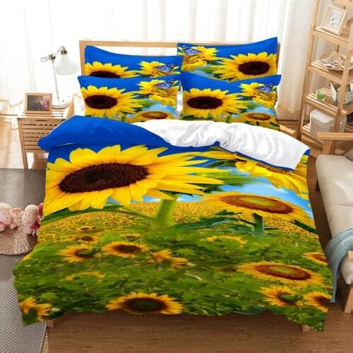 3D Printed Bedding Set Flowers Bedclothes Colorful Vivid Bed Set Designer Bedding Set Twin Full Queen King