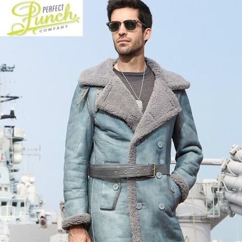 Leather Sheep Shearing Genuine Winter Men Real Fur Coat Natural Wool Jacket for Mens Clothing Casaco 817 YY817