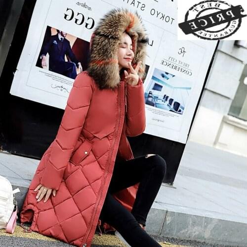 Winter Female Jackets Jacket Women Thick Down Cotton Padded Warm Tops Clothes 2021 Korean Fashion Long Slim Parkas LWL220