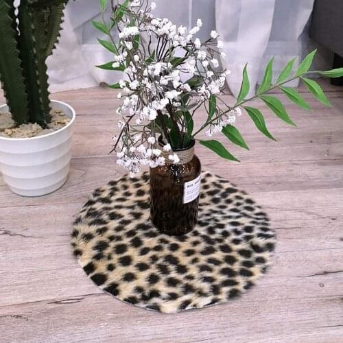 Zebra Animal Print ROUND Area Rug Photographing Mat Vase Carpet Home Decor 12"