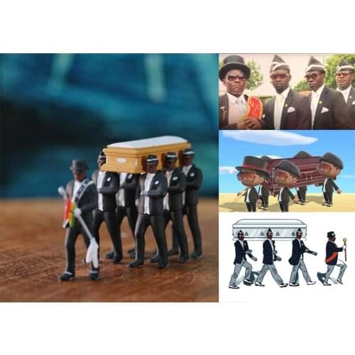 Hot Ghana Dancing pallbearers Collection Resin Action Figure Coffin Dance Decoration Professional Team Cosplay Doll Toys Gifts