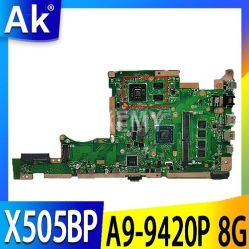 X505BP Motherboard For Asus K505B X505B A580B X505BP Laptop motherboard Mainboard W/ A9-9420P / 8G RAM (V2G) GPU