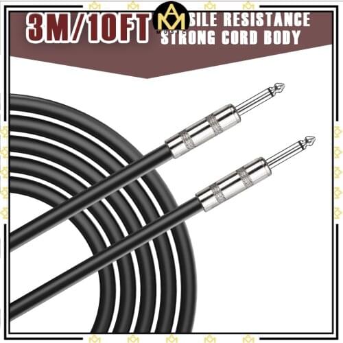 Guitar Cable Metal 6.35mm Jack To 6.35mm Jack Connector 3M/10FT PVC Cable Digital Audio Cable