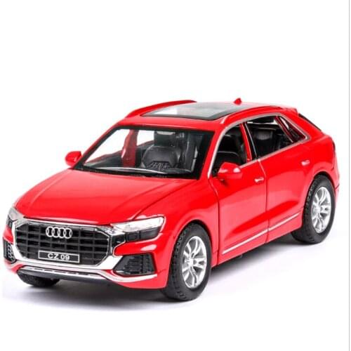 1: 32 Audi Q8 Simulation Alloy Childrens Toy Car Model With Sound And Light 6 Door Opening Childrens Birthday Gift Red