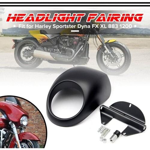 Motorcycle Head light Mask Headlight Fairing Front Cowl Fork Mount for Harley Sportsters Dynas FX XL 883 1200 Accessory