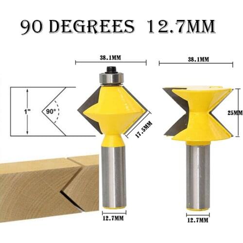 2pcs 90 Degree Router Bit Set Lengthened Trimming Knife Woodworking Milling Cutter